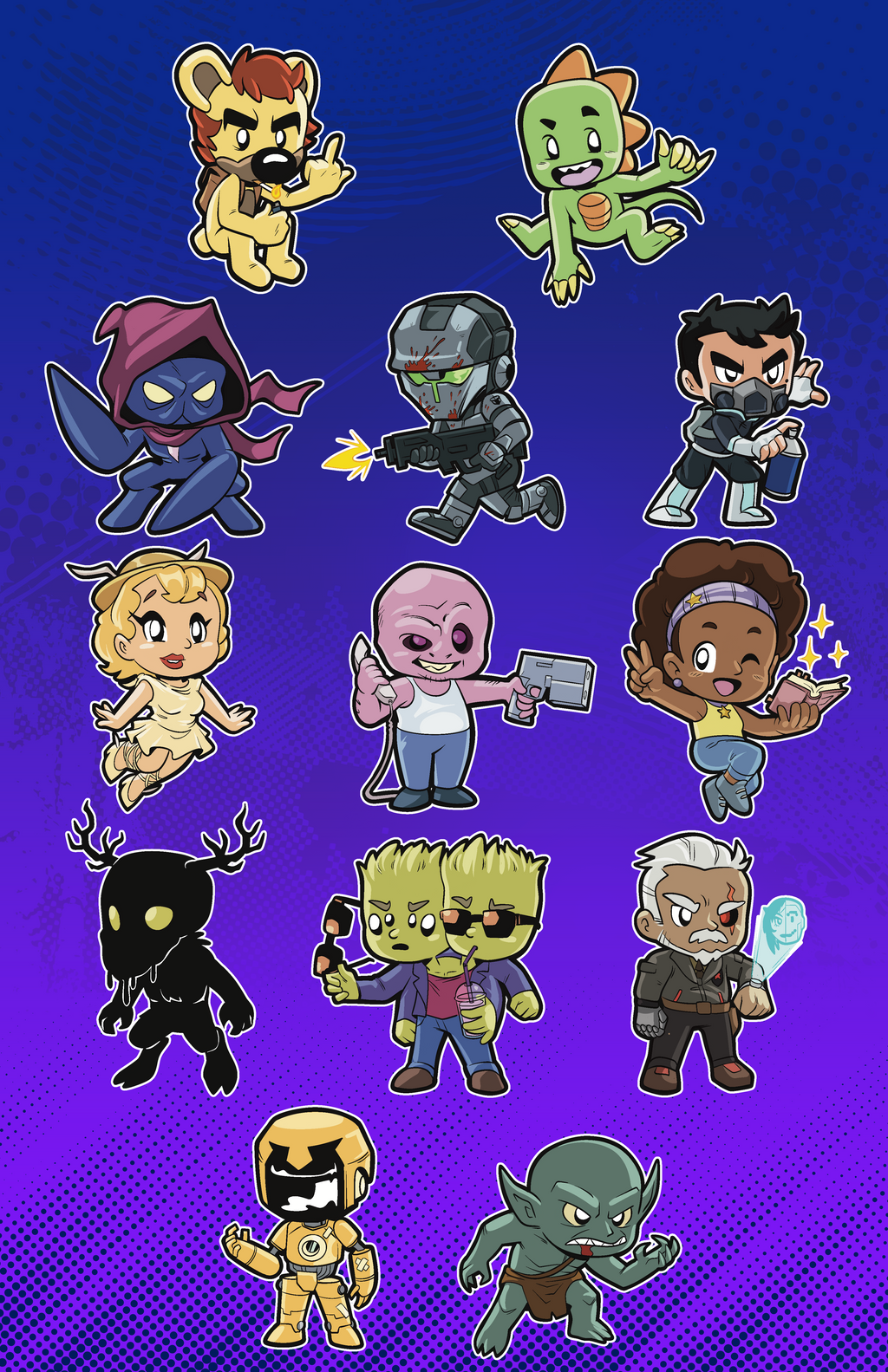 Dual Animal Universe Chibi Stickers – Wave 1